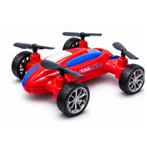 FlyCar red turbo propeller car toy with top spinner and sturdy wheels for kids play