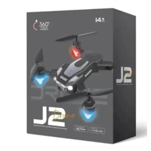 J2 mini foldable RC drone with 360° flips, LED lights, stable hovering, and beginner-friendly quadcopter design for easy flying