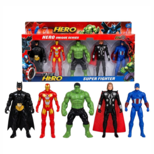 Super Hero Action Figures Set of 5 colorful kids toy figures for imaginative play and storytelling