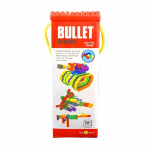 Bullet Blocks building set box showing a colorful toy tank and plane.