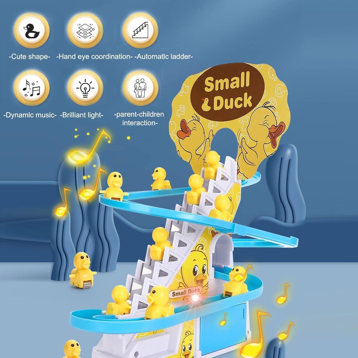 Musical Duck Climbing Stairs Toy with Lights & Sound – Fun Baby Activity Toy - Image 3