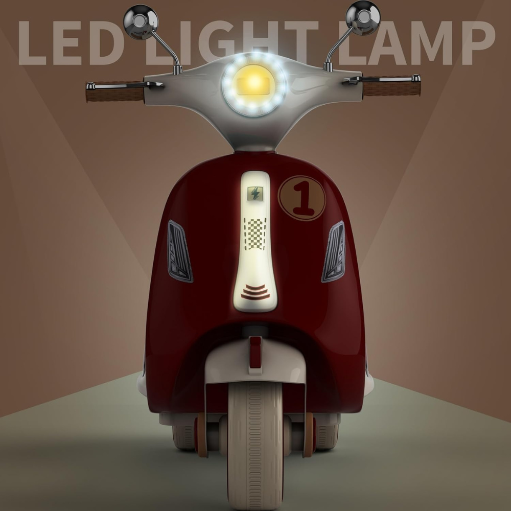 Kids Retro Electric Ride-On Scooter – Classic Vespa Style Battery Operated Toy - Image 3