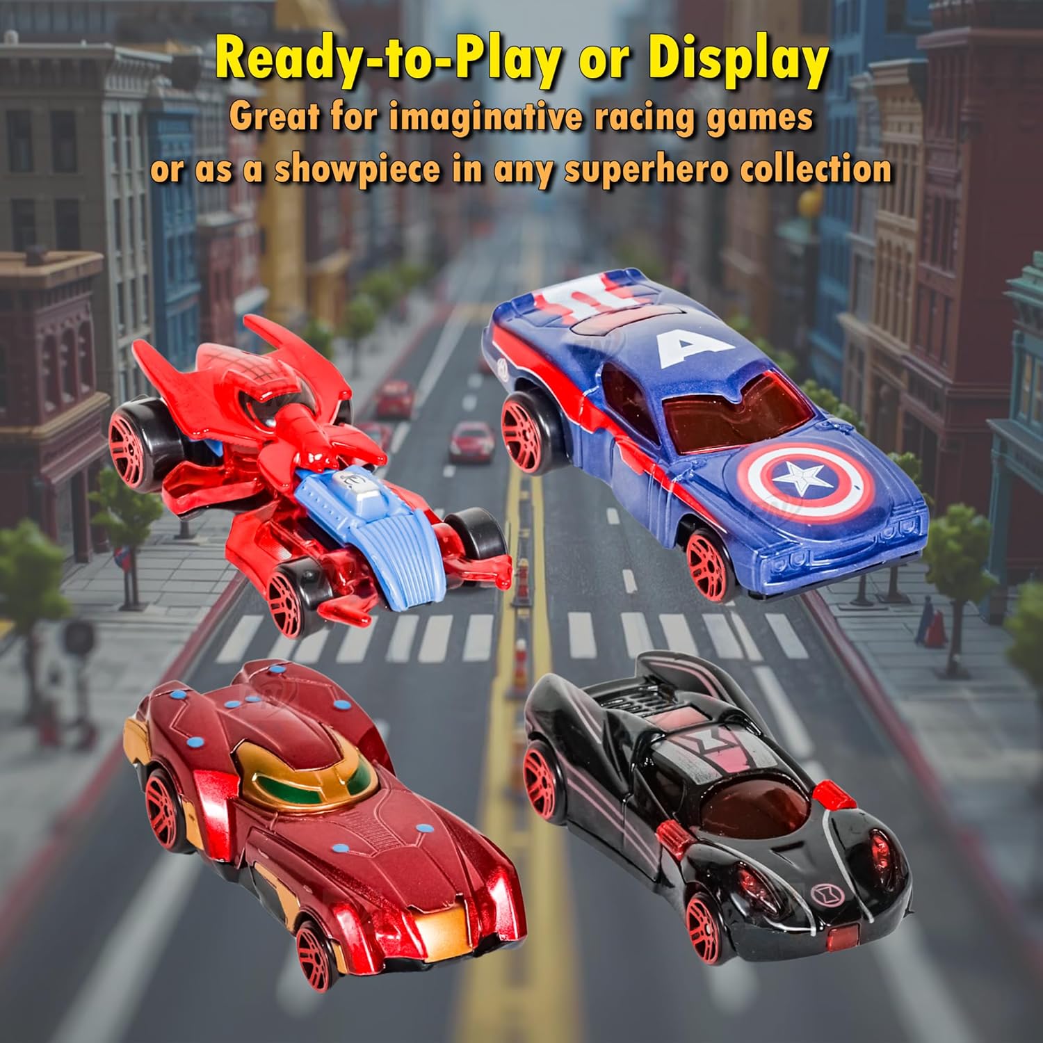 Superhero Alloy Die Cast Toy Car Set – Metal Mini Cars for Kids (Pack of 5) - Image 4