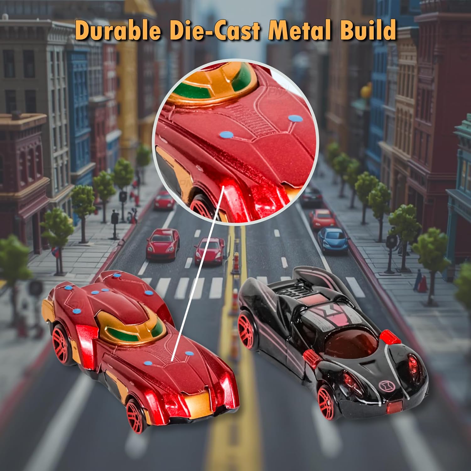 Superhero Alloy Die Cast Toy Car Set – Metal Mini Cars for Kids (Pack of 5) - Image 5