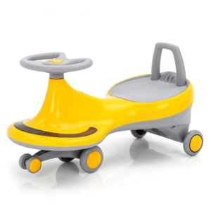 Kids wiggle car ride-on with LED lights, twist steering wheel design, smooth wheels, and pedal-free motion for indoor and outdoor play