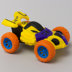 Yellow 360 degree off road stunt racing car toy with big wheels and monster truck design for kids
