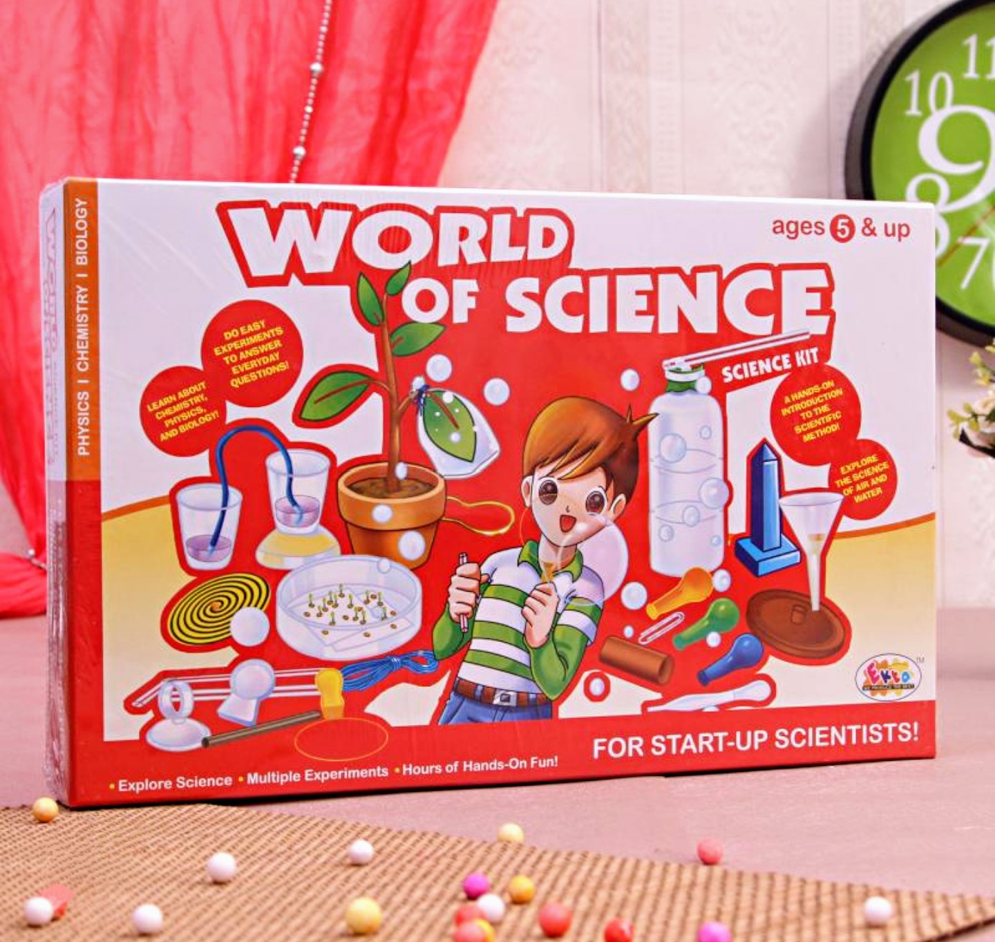 Mega Science Lab 150 experiments kit STEM educational science toy for kids air water heat light crystal glow experiments