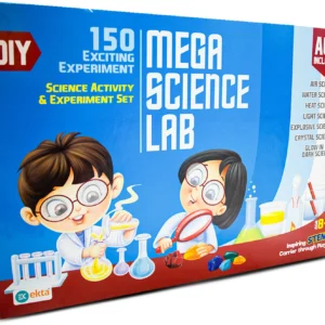 Mega Science Lab 150 experiments kit STEM educational science toy for kids air water heat light crystal glow activities