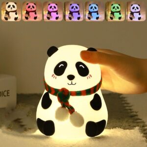 Cute Panda Night Lamp with Scarf and Warm LED Glow, Khel Khilone Hub