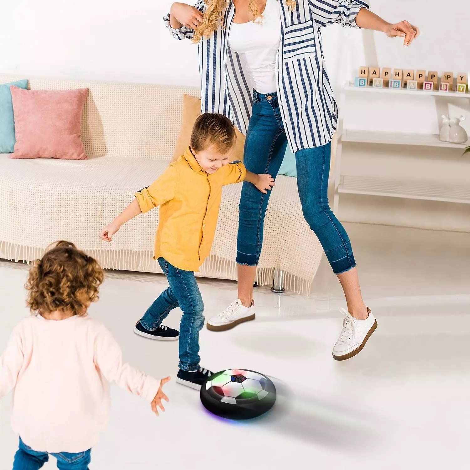 LED Hover Soccer Ball – Indoor Rechargeable Floating Air Football with Foam Bumper - Image 5
