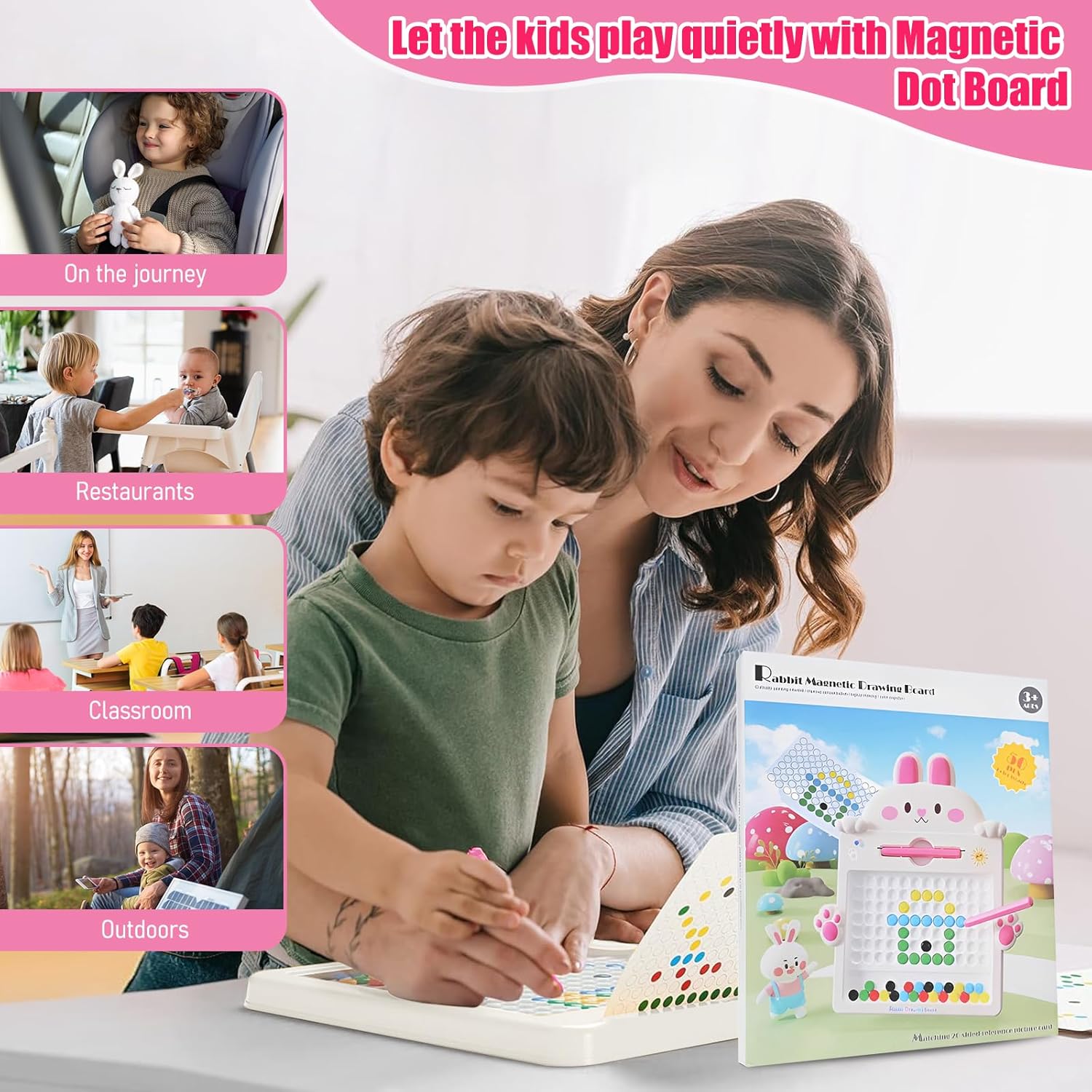 Bunny Magnetic Dot Drawing Board for Kids - Image 5