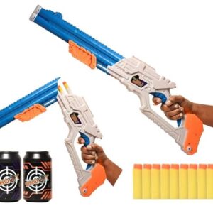Kids foam dart blaster gun toy set with soft foam bullets and target cans
