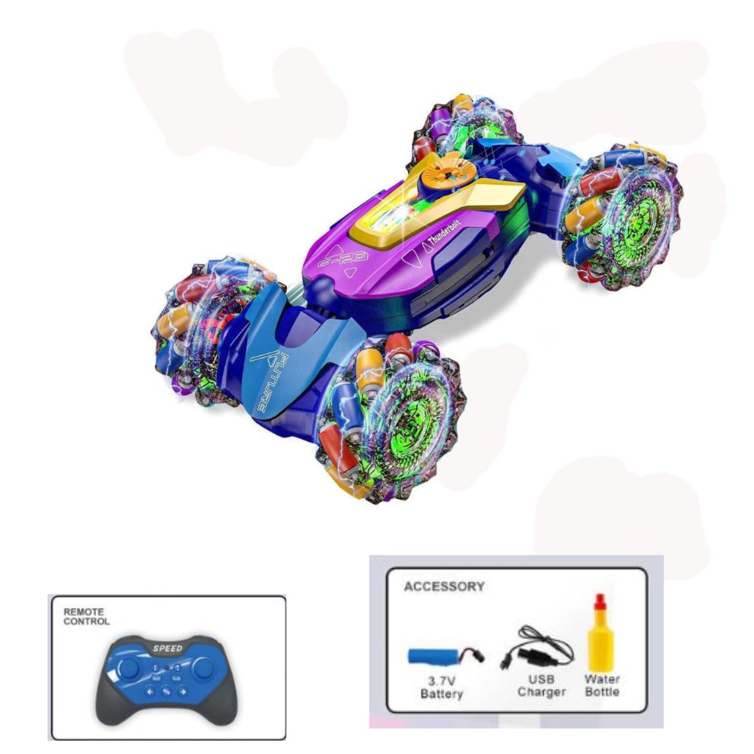 Khel Khilone Hub 4WD Gesture Sensing RC Stunt Car – Mecanum Wheel Drifter - Image 9