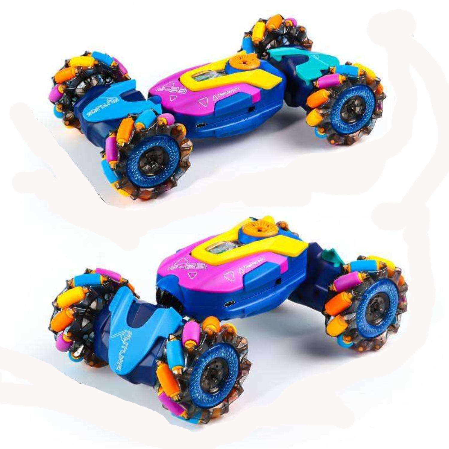 Khel Khilone Hub 4WD Gesture Sensing RC Stunt Car – Mecanum Wheel Drifter - Image 7