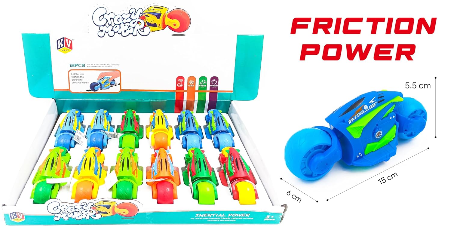 Crazy Motor: Push and Go Friction Toy Motorcycles - Image 4