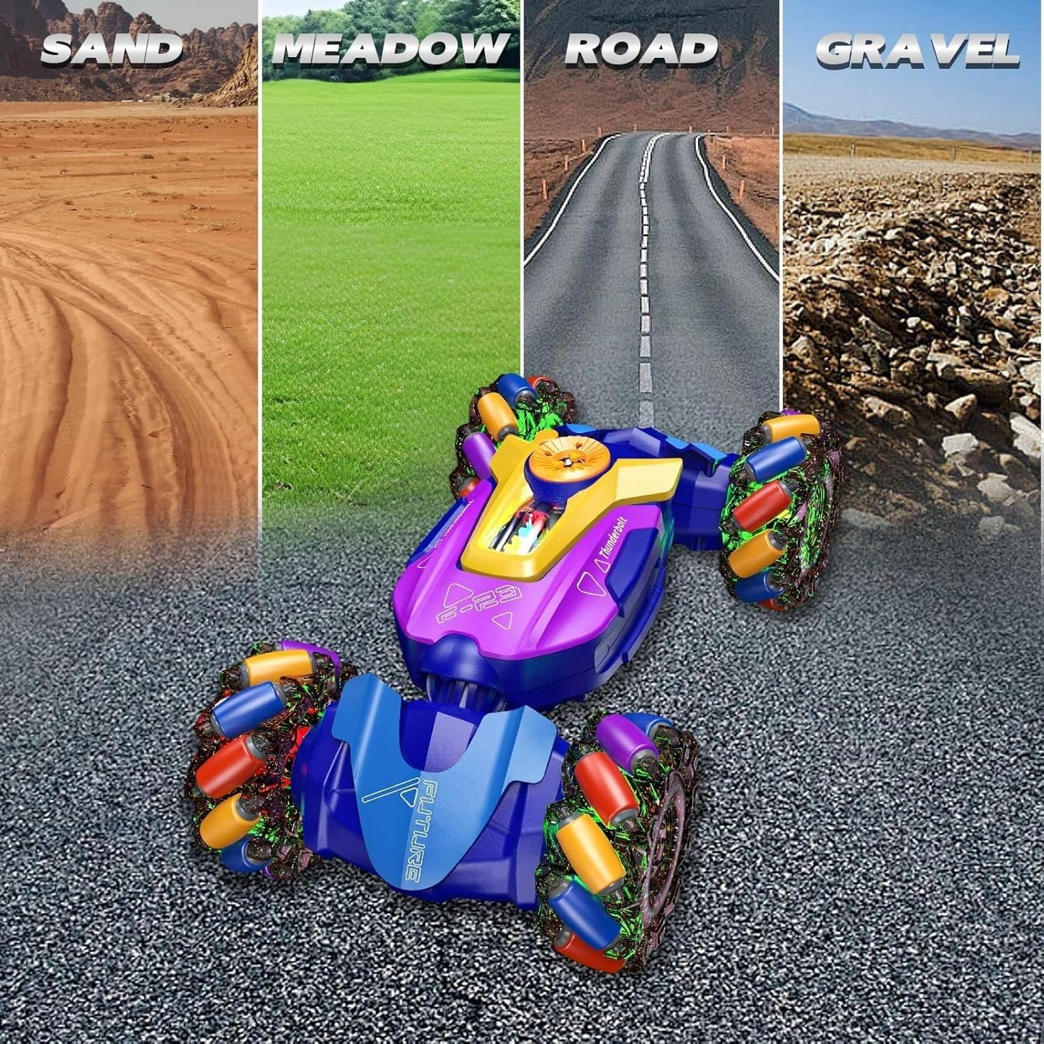 Khel Khilone Hub 4WD Gesture Sensing RC Stunt Car – Mecanum Wheel Drifter - Image 3