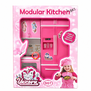 Modern Kids Kitchen Play Set with Light & Sound – Medium Size Pretend Play Cooking Toy with Accessories | Educational Role Play Kitchen Set
